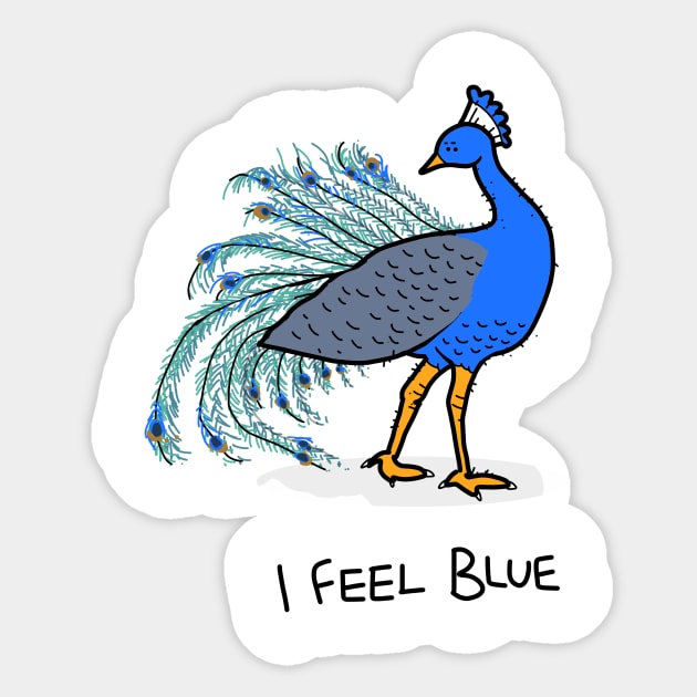 Grumpy Peacock Sticker by grumpyanimals
